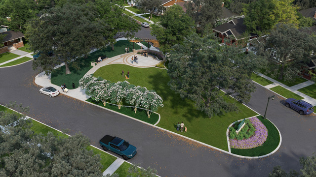 Rendering of Joan Kline Park gathering space